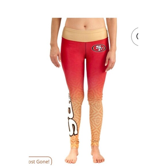 San Francisco 49ers Football Women's Size Medium NFL Scarlet Gradient Leggings - Picture 9 of 9